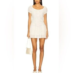 Loveshackfancy belvine dress optic white size 8new with tags